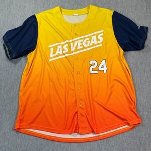 Success Brands Baseball Jersey Men's XL Orange Yellow Las Vegas 24 Health System